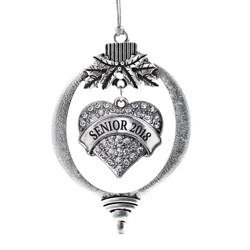 Senior 2018 Pave Heart Charm Christmas / Holiday Ornament