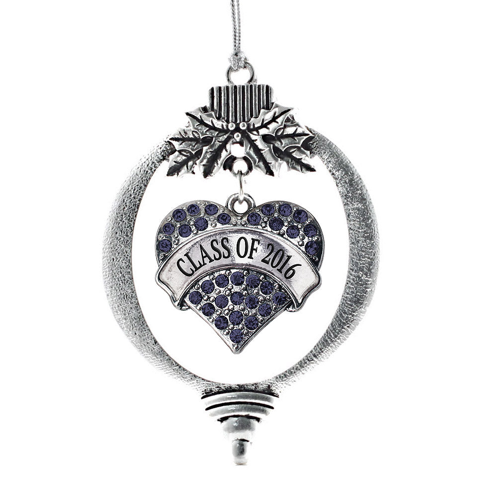 Class of 2016 Navy Pave Heart Charm Christmas / Holiday Ornament