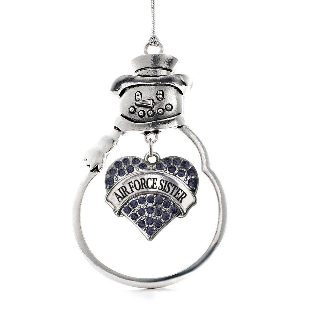 Air Force Sister Pave Heart Charm Christmas / Holiday Ornament