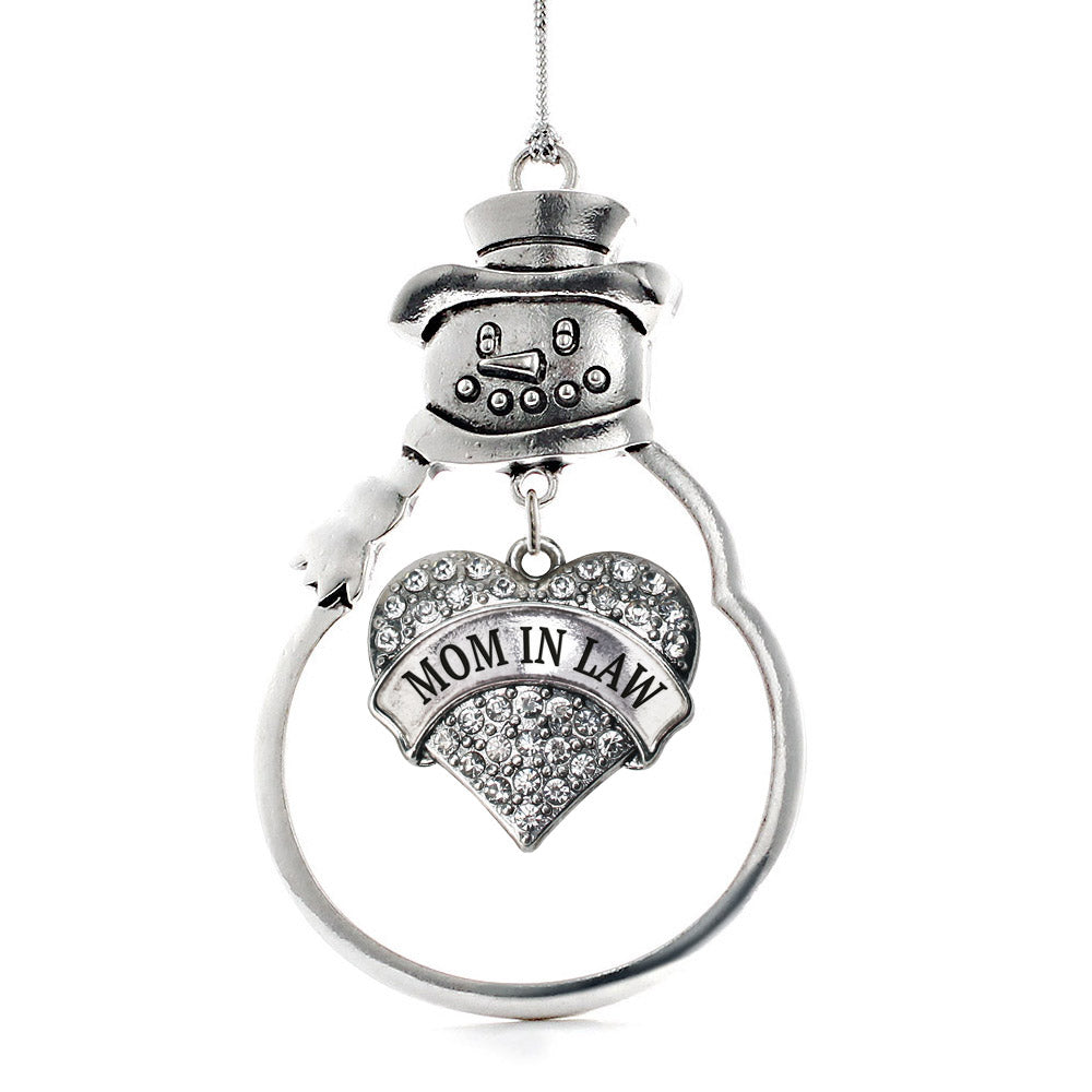 Mom in Law Pave Heart Charm Christmas / Holiday Ornament