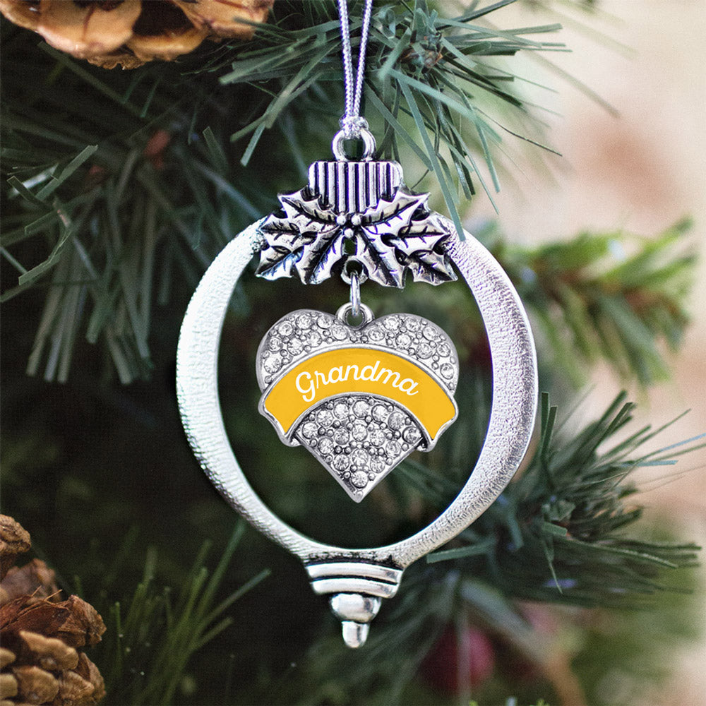 Marigold Grandma Pave Heart Charm Christmas / Holiday Ornament