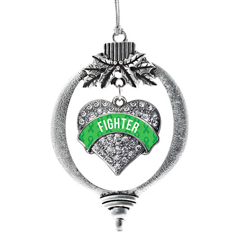 Green Fighter Pave Heart Charm Christmas / Holiday Ornament