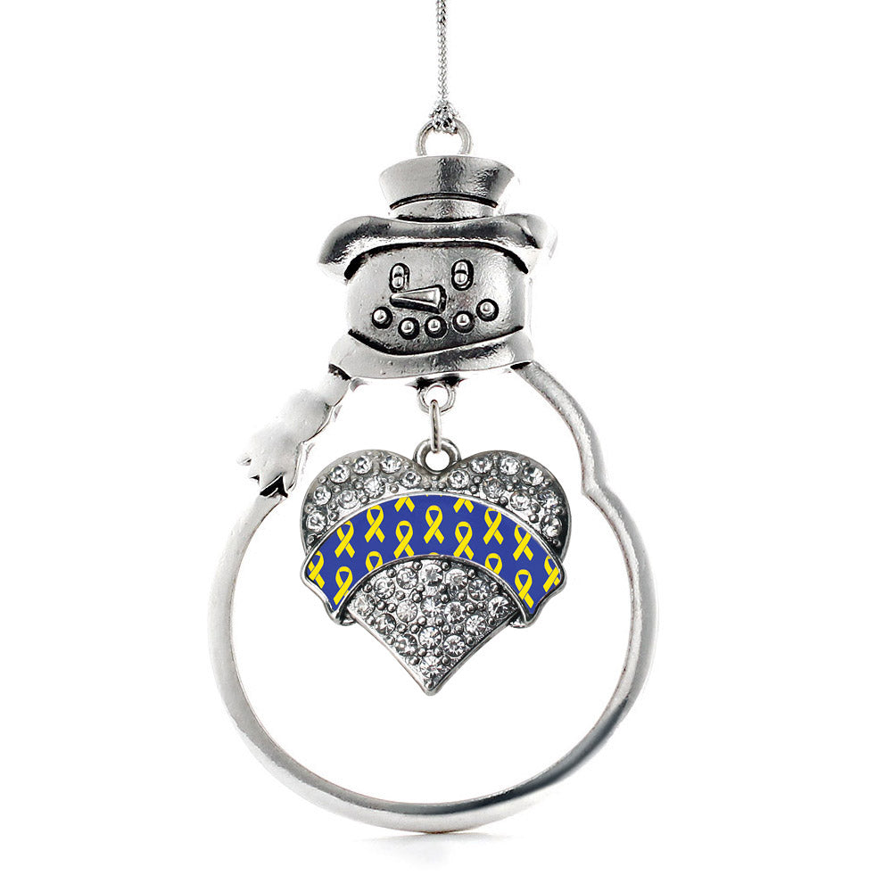 Down Syndrome Awareness & Support Pave Heart Charm Christmas / Holiday Ornament