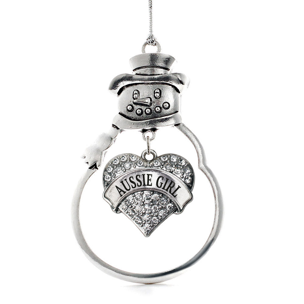 Aussie Girl Pave Heart Charm Christmas / Holiday Ornament