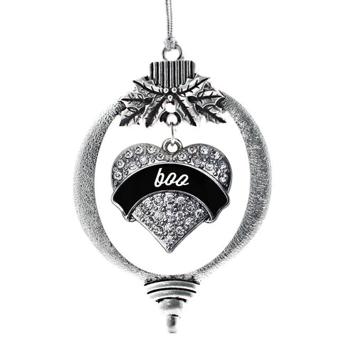 Boo Pave Heart Charm Christmas / Holiday Ornament