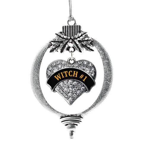 Witch #1 Pave Heart Charm Christmas / Holiday Ornament