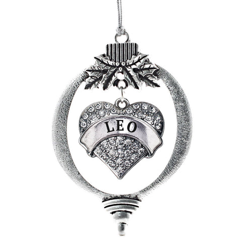 Leo Zodiac Pave Heart Charm Christmas / Holiday Ornament
