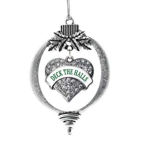 Deck the Halls Pave Heart Charm Christmas / Holiday Ornament