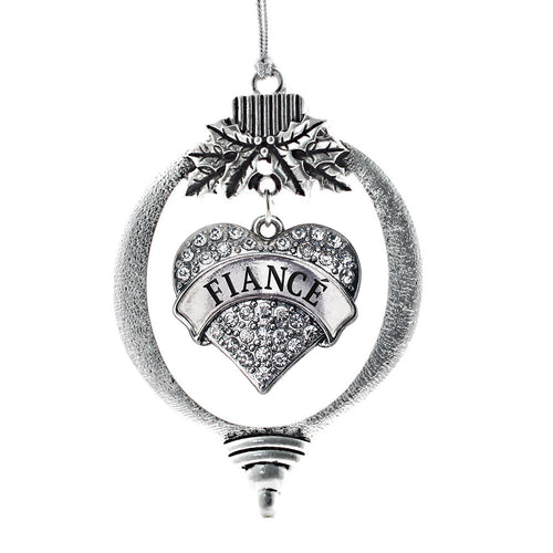 Fiancé Pave Heart Charm Christmas / Holiday Ornament