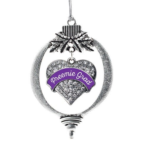 Preemie Grad Pave Heart Charm Christmas / Holiday Ornament