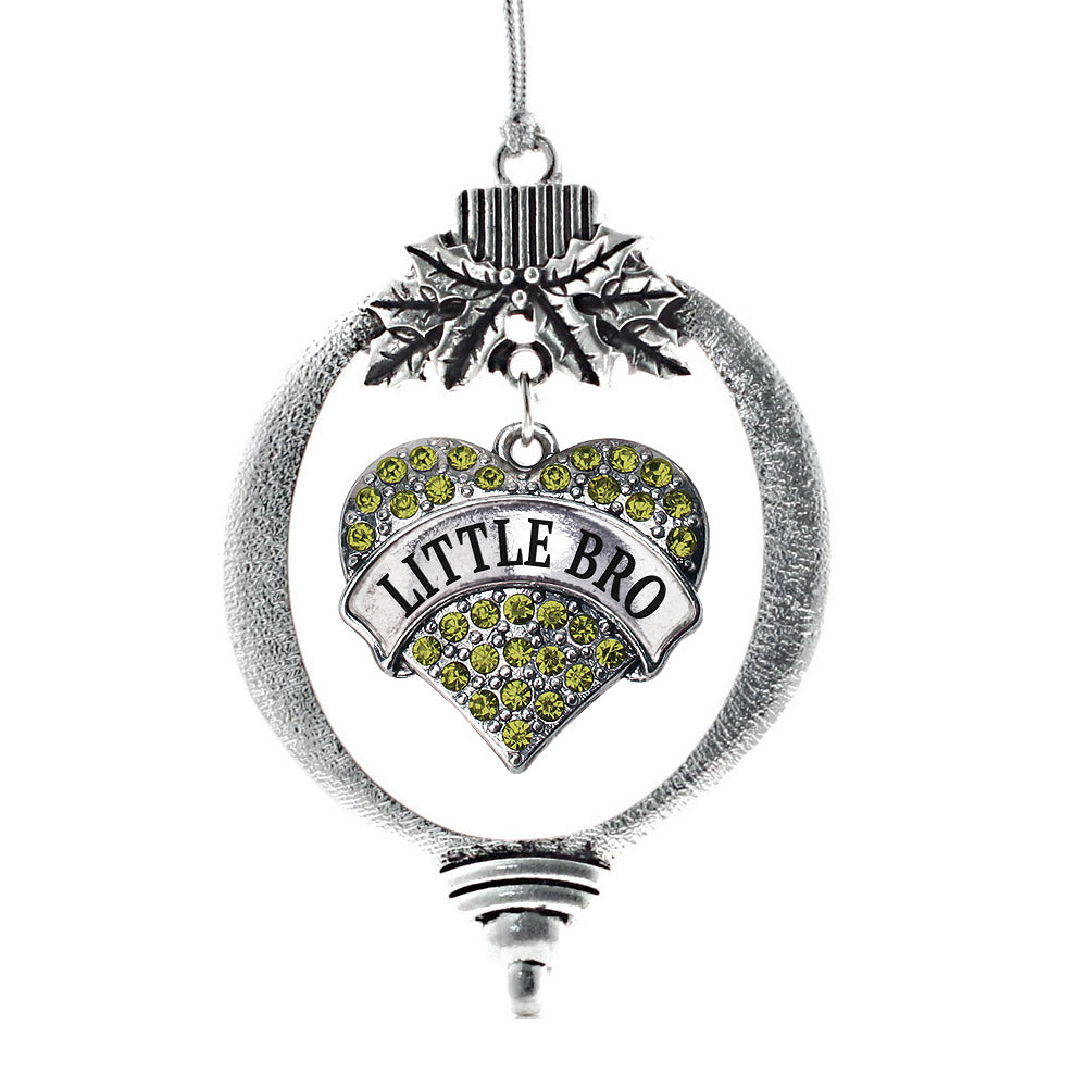 Little Bro Green Pave Heart Charm Christmas / Holiday Ornament