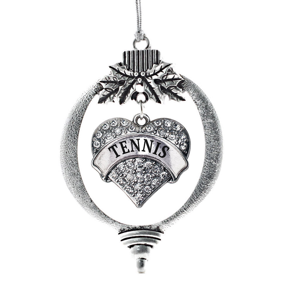 Tennis Pave Heart Charm Christmas / Holiday Ornament