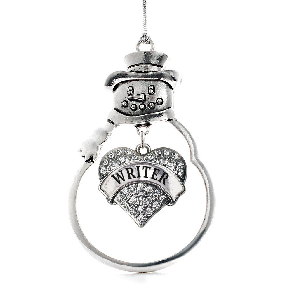 Writer Pave Heart Charm Christmas / Holiday Ornament
