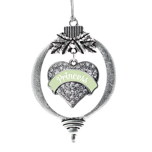 Peridot Princess Pave Heart Charm Christmas / Holiday Ornament