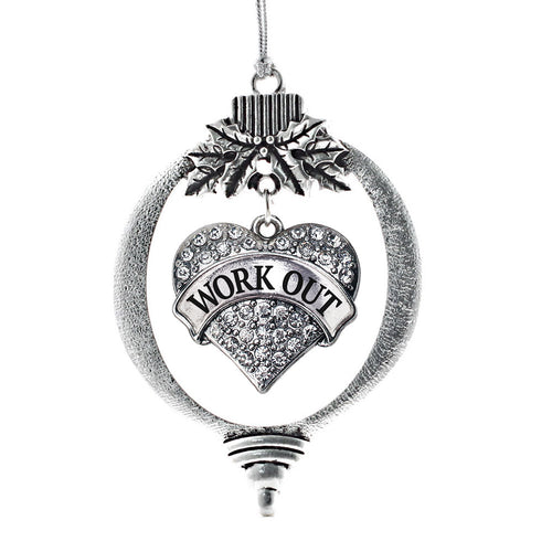 Work Out Pave Heart Charm Christmas / Holiday Ornament
