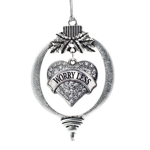 Worry Less Pave Heart Charm Christmas / Holiday Ornament