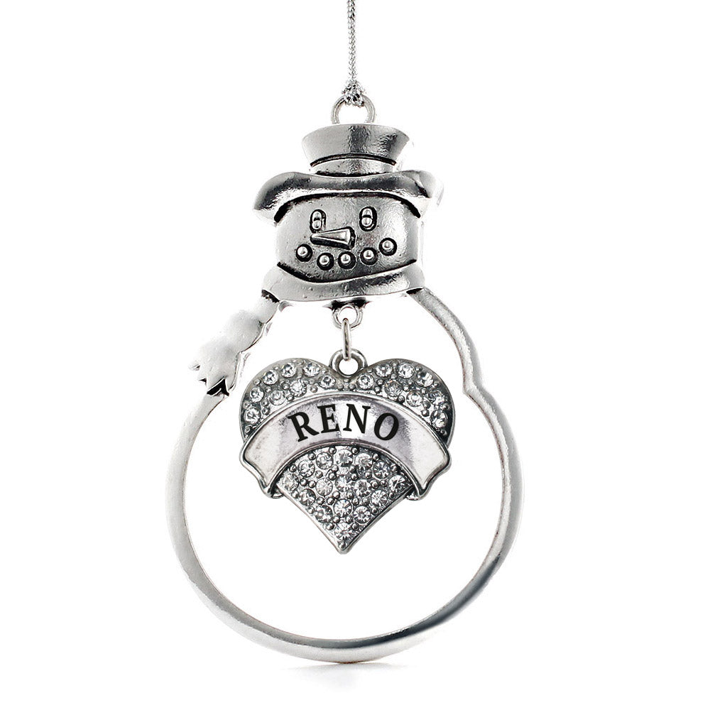 Reno Pave Heart Charm Christmas / Holiday Ornament