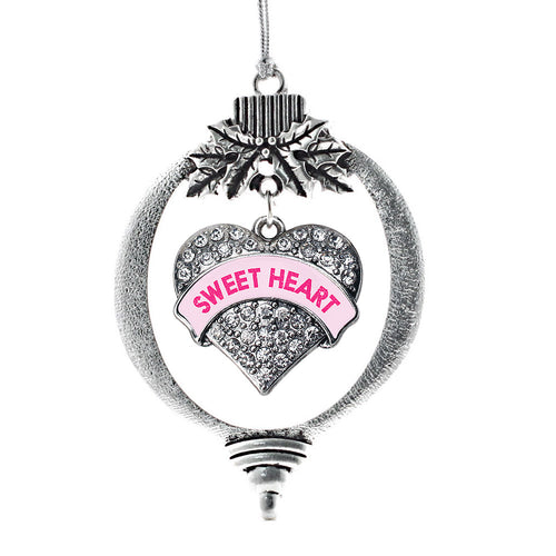 Sweet Heart Pink Candy Pave Heart Charm Christmas / Holiday Ornament