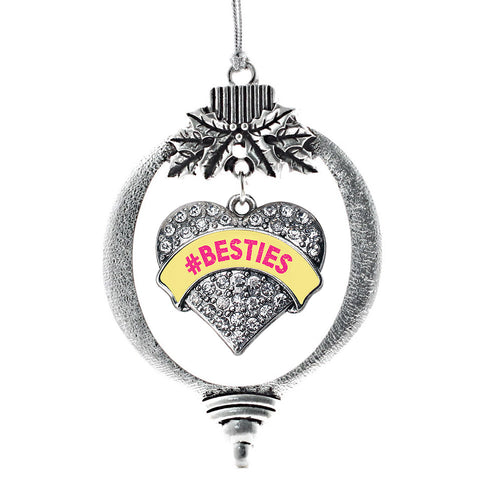 #BESTIES Yellow Candy Pave Heart Charm Christmas / Holiday Ornament