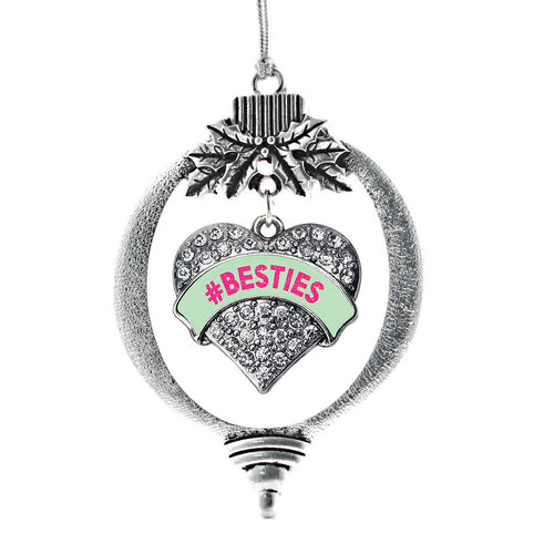 #BESTIES Green Candy Pave Heart Charm Christmas / Holiday Ornament