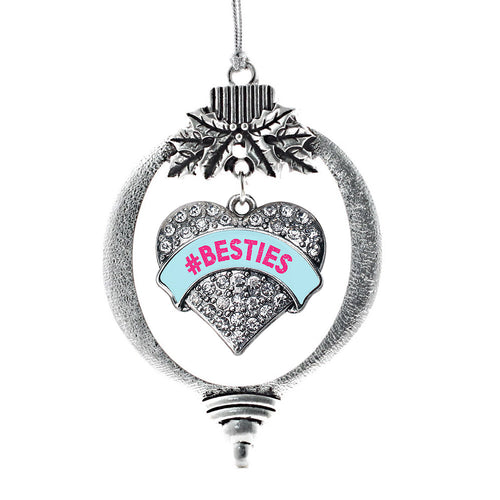 #BESTIES Teal Candy Pave Heart Charm Christmas / Holiday Ornament