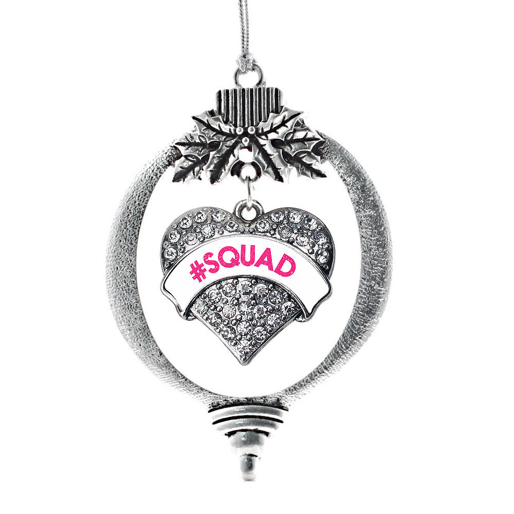 #SQUAD White Candy Pave Heart Charm Christmas / Holiday Ornament