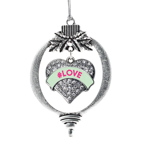 #LOVE Green Candy Pave Heart Charm Christmas / Holiday Ornament