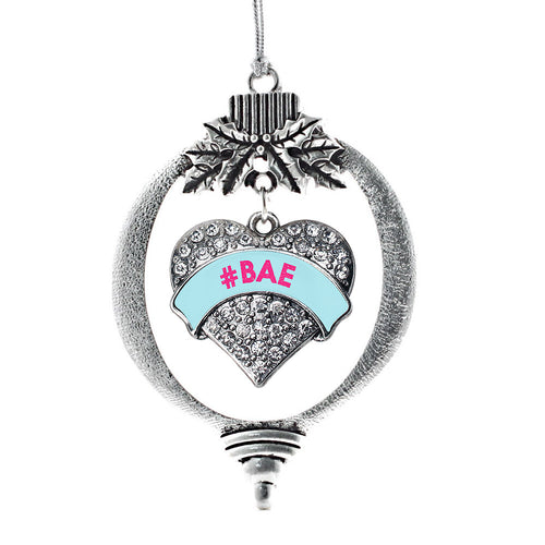 #BAE Teal Candy Pave Heart Charm Christmas / Holiday Ornament