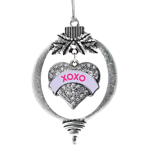 XOXO Purple Candy Pave Heart Charm Christmas / Holiday Ornament