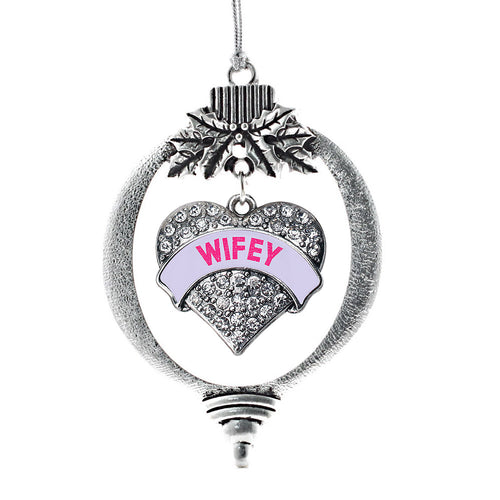 Wifey Purple Candy Pave Heart Charm Christmas / Holiday Ornament