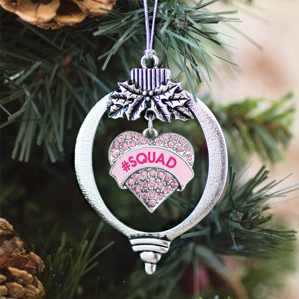 #SQUAD Candy Pink Pave Heart Charm Christmas / Holiday Ornament