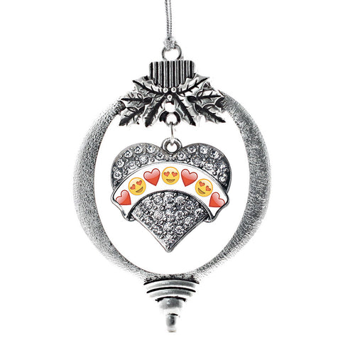 Emoji Love Pave Heart Charm Christmas / Holiday Ornament