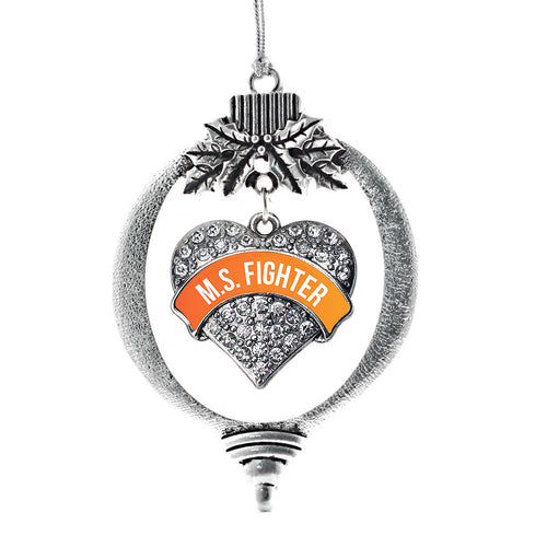 M.S Fighter Pave Heart Charm Christmas / Holiday Ornament