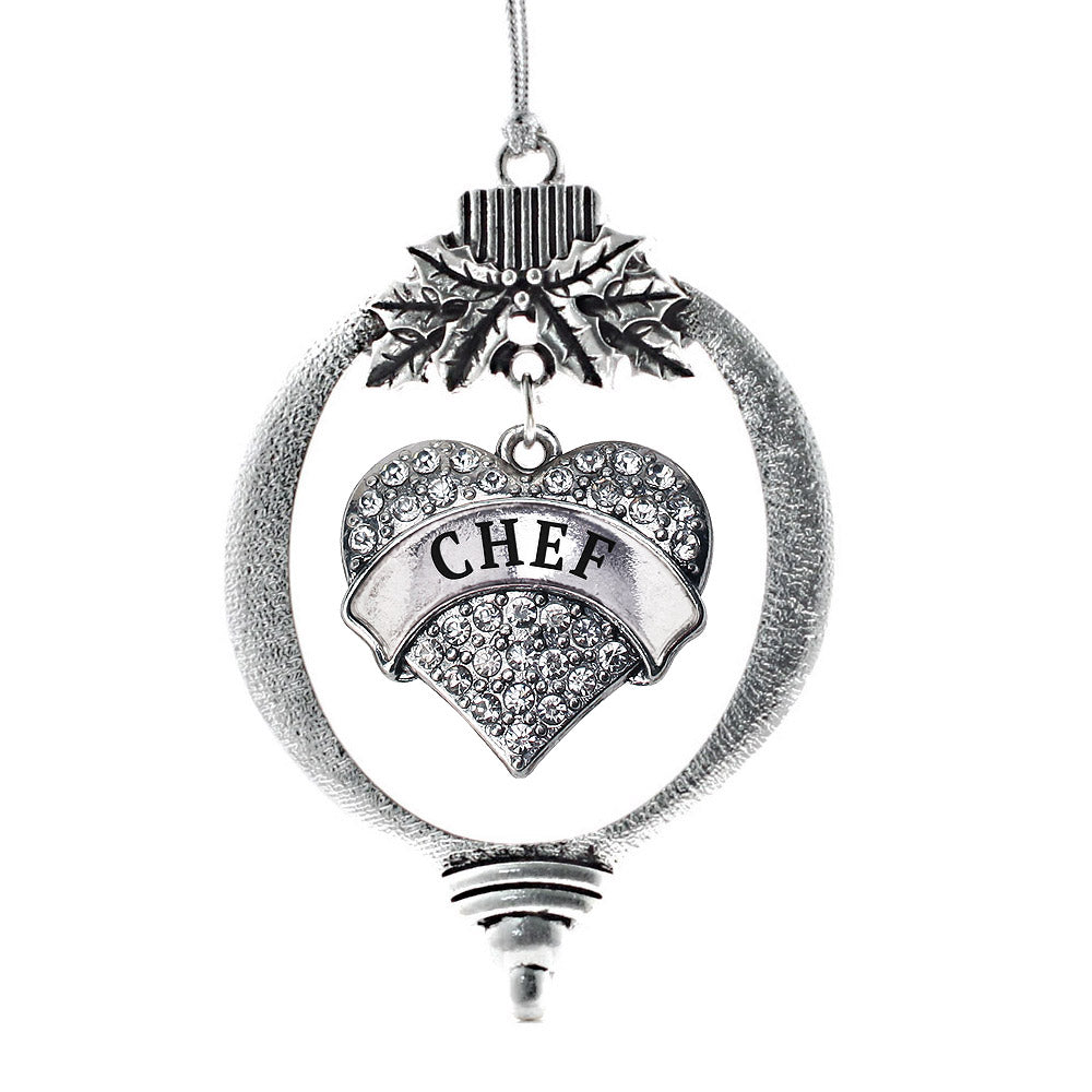 Chef Pave Heart Charm Christmas / Holiday Ornament