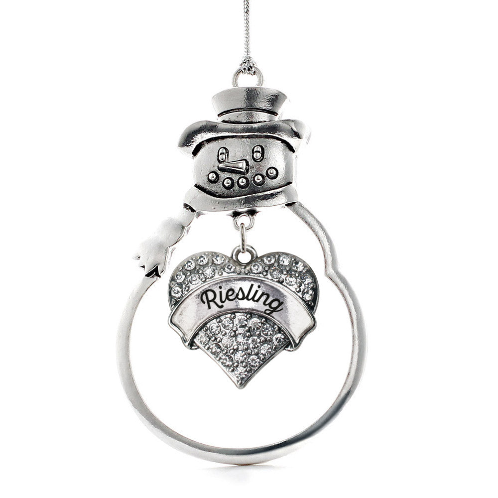 Riesling Pave Heart Charm Christmas / Holiday Ornament
