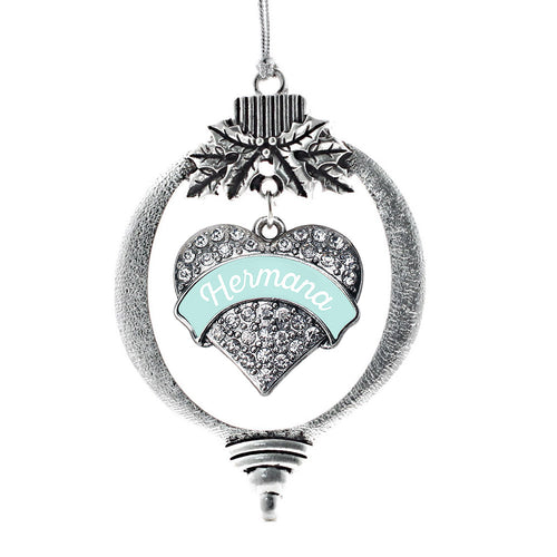 Mint Hermana Pave Heart Charm Christmas / Holiday Ornament