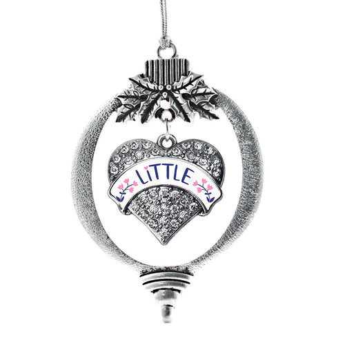 Navy Blue and Rose Little Pave Heart Charm Christmas / Holiday Ornament