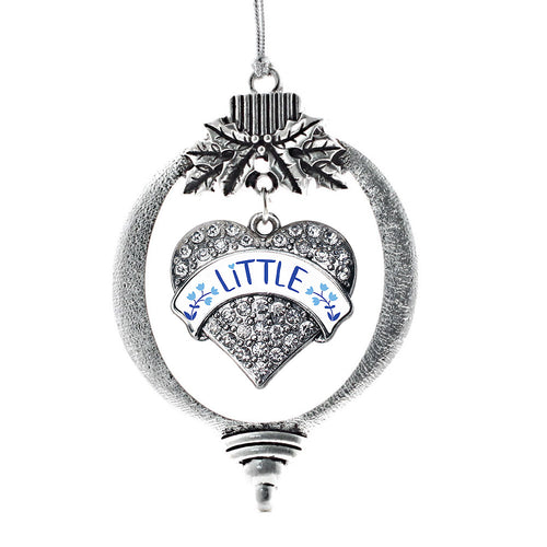 Sea Blue and Sky Blue Little Pave Heart Charm Christmas / Holiday Ornament