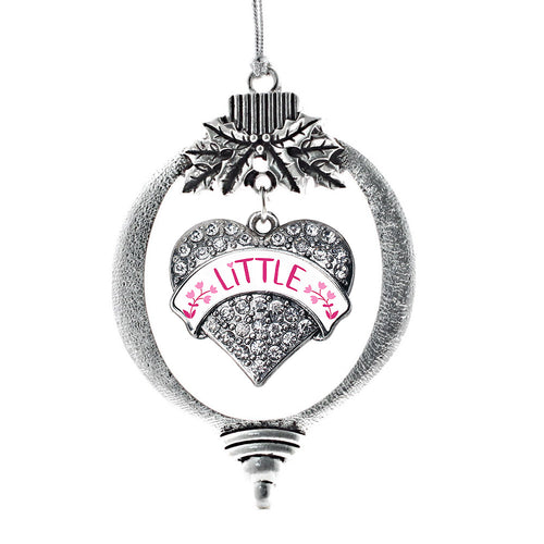 Fuchsia and Rose Little Pave Heart Charm Christmas / Holiday Ornament