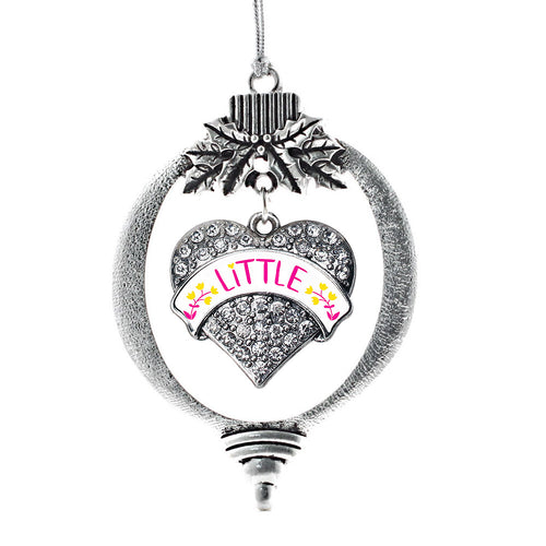 Fuchsia and Yellow Little Pave Heart Charm Christmas / Holiday Ornament