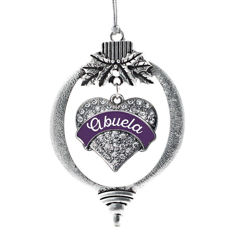 Plum Abuela Pave Heart Charm Christmas / Holiday Ornament