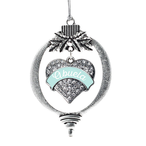 Mint Abuela Pave Heart Charm Christmas / Holiday Ornament