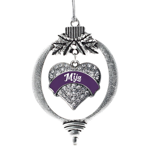 Plum Mija Pave Heart Charm Christmas / Holiday Ornament