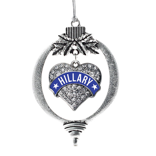 Hillary Supporter Pave Heart Charm Christmas / Holiday Ornament