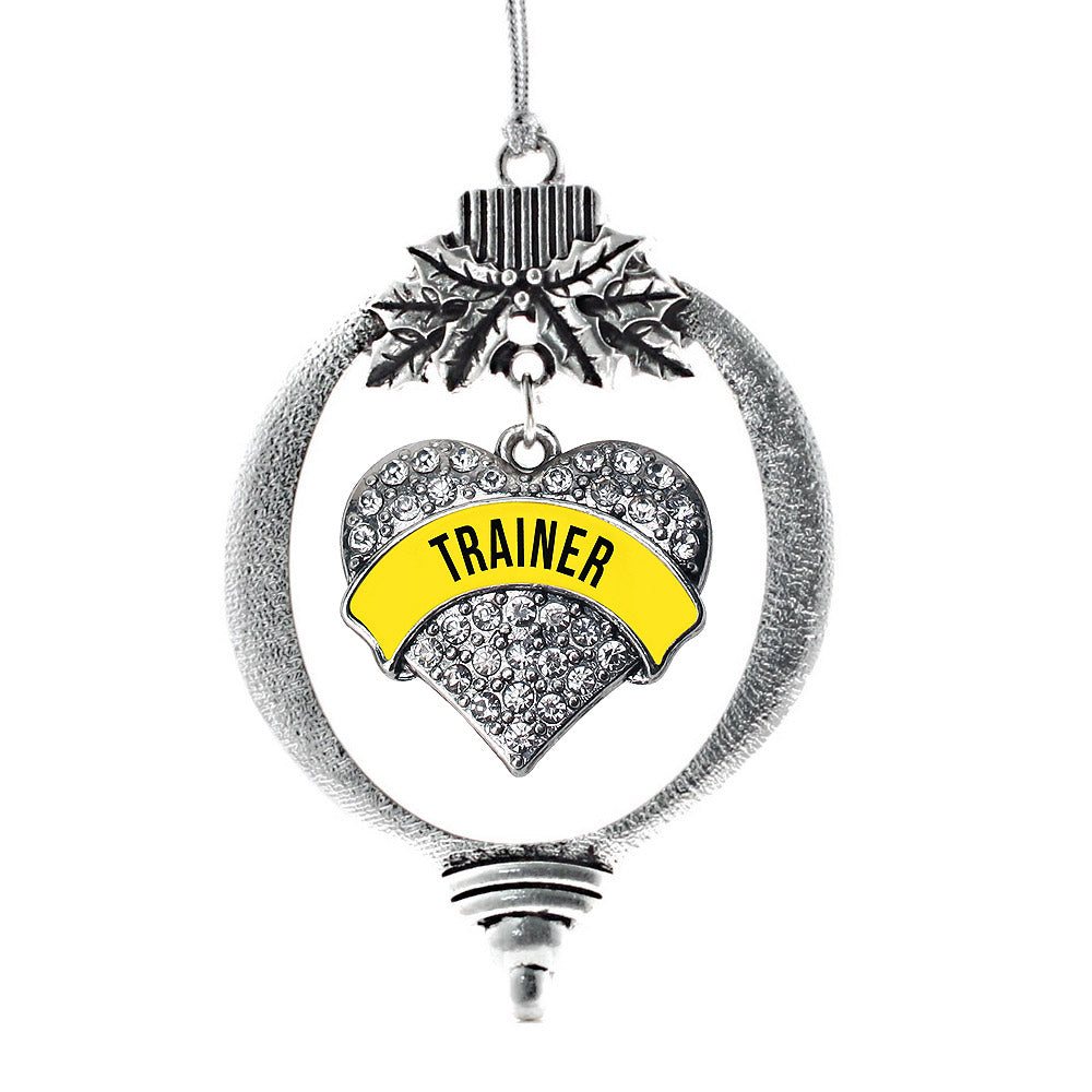 Yellow Trainer Pave Heart Charm Christmas / Holiday Ornament