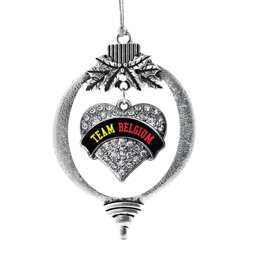 Team Belgium Pave Heart Charm Christmas / Holiday Ornament