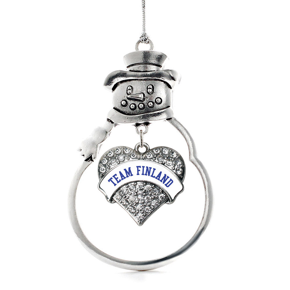 Team Finland Pave Heart Charm Christmas / Holiday Ornament