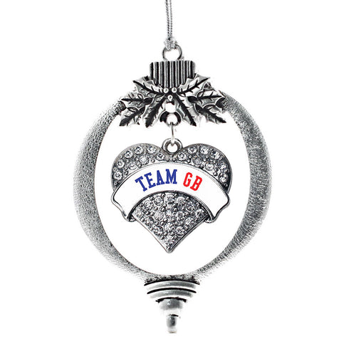 Team Great Britain Pave Heart Charm Christmas / Holiday Ornament