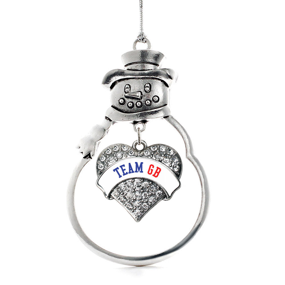 Team Great Britain Pave Heart Charm Christmas / Holiday Ornament