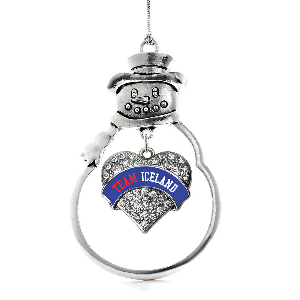Team Iceland Pave Heart Charm Christmas / Holiday Ornament
